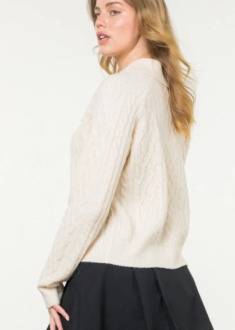 THML Pearl Cardigan- Creme ***FINAL SALE***