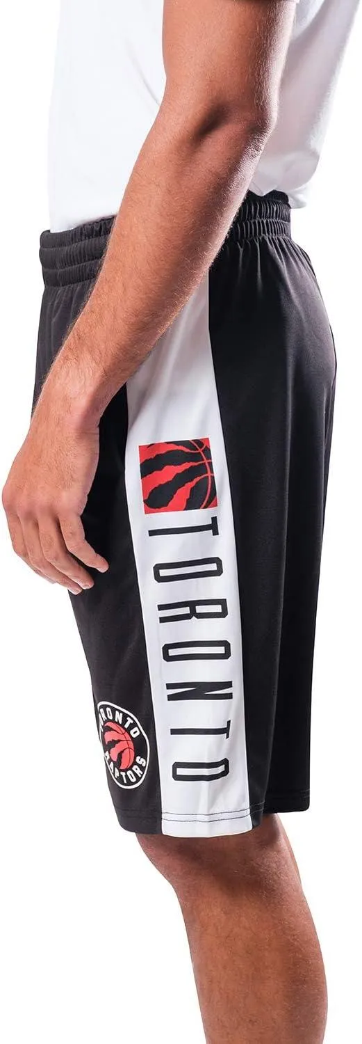 Ultra Game NBA Official Men’s Super Soft Active Workout Basketball Training Shorts - Unisex, Toronto Raptors, Black|Toronto Raptors