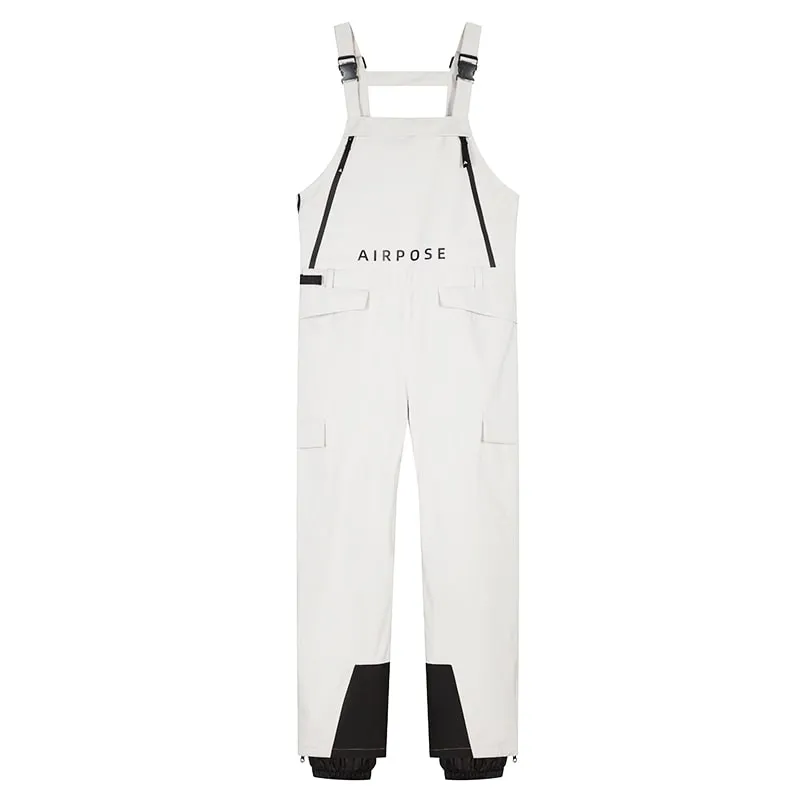 Unise 2L Snowboard Bibs Pants Solid Color Snow Overalls