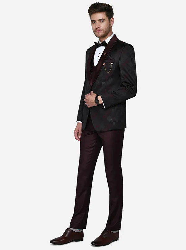 Wine & Dark Grey Suit | JadeBlue