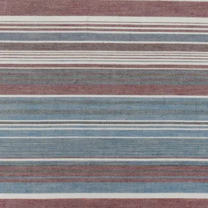 Winery Red-Blue-Multi Stripe Cotton Twill Woven Fabric